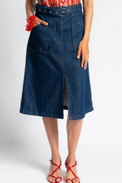 DRIES VAN NOTEN Sheraz Belted Denim Skirt | Skirts & Shorts | Denim