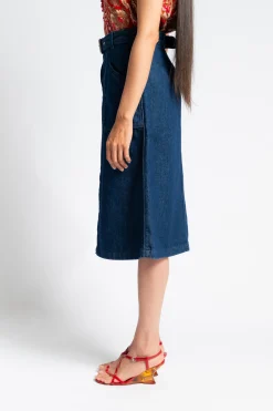 DRIES VAN NOTEN Sheraz Belted Denim Skirt | Skirts & Shorts | Denim