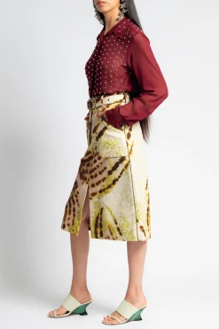 DRIES VAN NOTEN Sheraz Belted Print Skirt | Skirts & Shorts