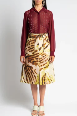 DRIES VAN NOTEN Sheraz Belted Print Skirt | Skirts & Shorts