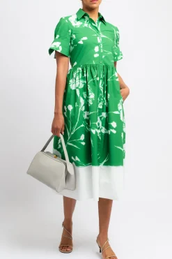 ERDEM Short Sleeve Shirt Dress | Midi | Prints