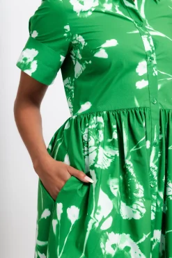 ERDEM Short Sleeve Shirt Dress | Midi | Prints