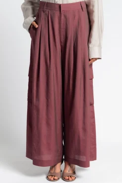 TIBI Silk Voile Cargo Triple Pleat Pant | Pants