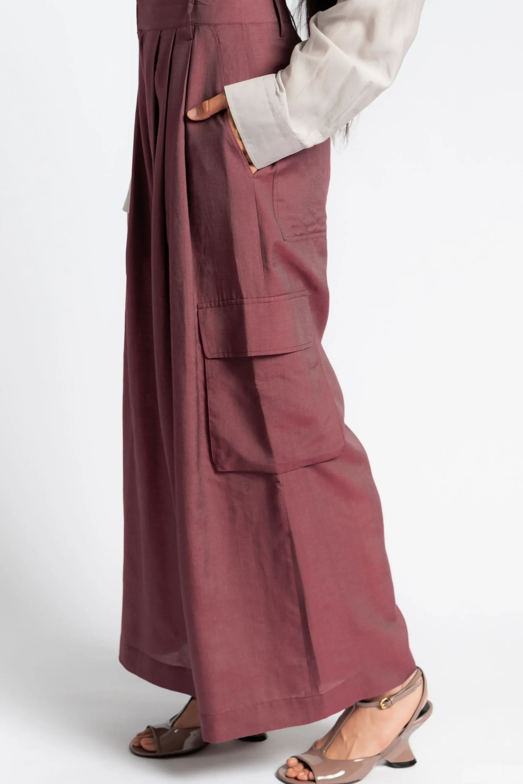 TIBI Silk Voile Cargo Triple Pleat Pant | Pants