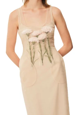 SIMONE ROCHA Stuffed Carnation Square Neck Dart Dress | Midi | Cocktail