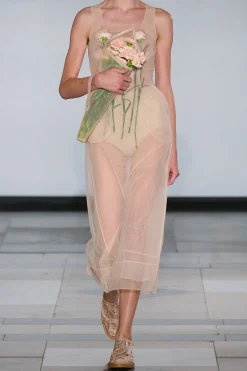 SIMONE ROCHA Stuffed Carnation Square Neck Dart Dress | Midi | Cocktail