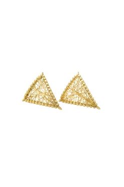 LOLA FENHIRST Sybil Shield Earrings - 18k Yellow Gold | Earrings | Fine Jewelry
