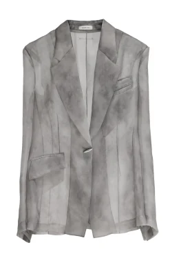 GRACE LING Tailored Blazer in Fog Silk Organza | Statement Sets | Shirts & Tops