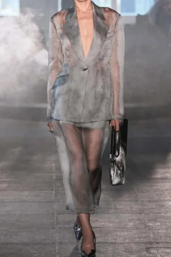 GRACE LING Tailored Blazer in Fog Silk Organza | Statement Sets | Shirts & Tops