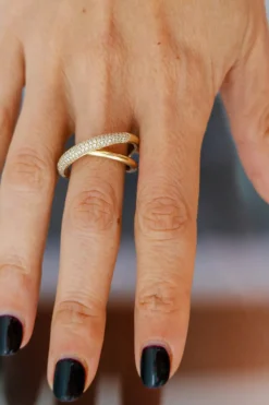 GABRIELA ARTIGAS Twisted Ring with Pave Diamonds | Rings | Fine Jewelry